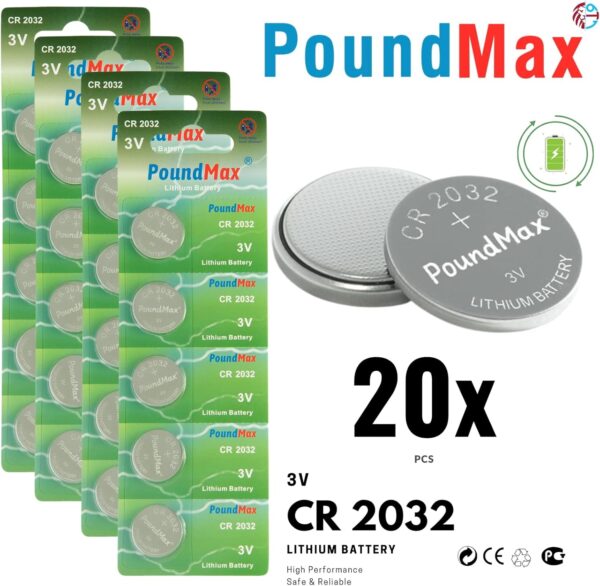 A Pack of 20 x PoundMax 2032 CR2032 DL2032 ECR2032