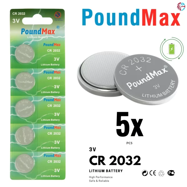 5 X PoundMax CR2032,DL2032,BR2032,KL2032