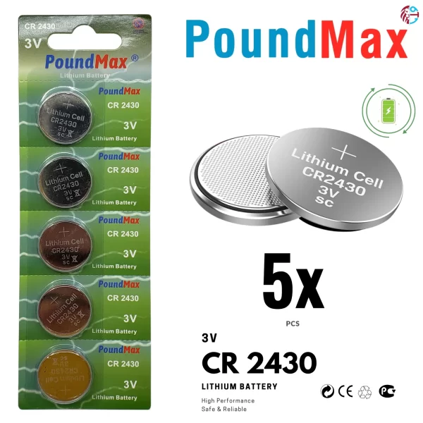 5 x PoundMax 2430 CR2430 DL2430 K2430L ECR2430 3V