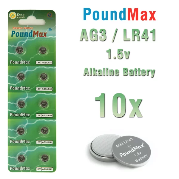 10 X AG3 PoundMax LR41 AG3 SR41