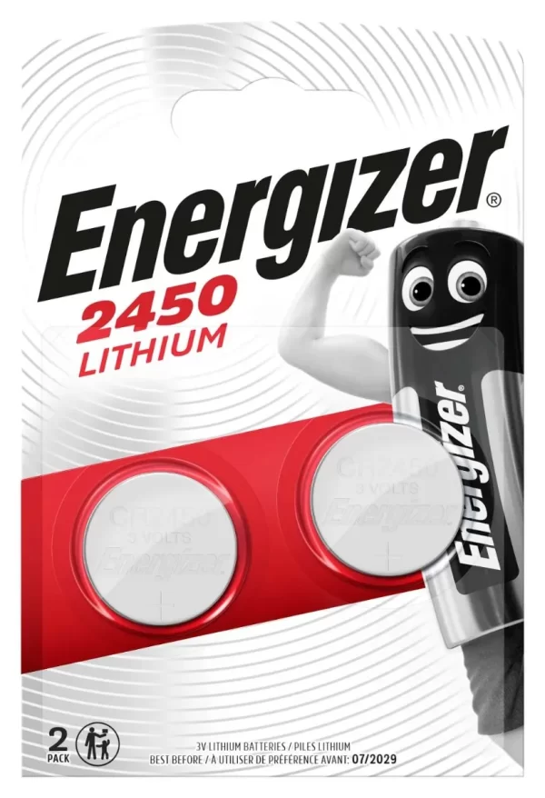 Energizer CR2450 Lithium Coin Cell - Pack of 2