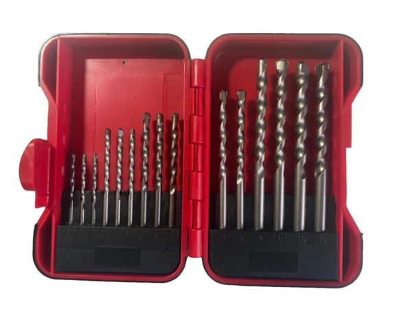 Sivitec 15PCs TCT Masonry Drill Bit Set Carbon Steel Tungtsten Carbide Bits for Brick, Masonry, Block and Stone with Soft-grip Storage Case